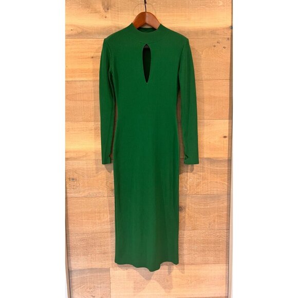 MONSE Keyhole Rib Body-Con green Sweater Dress SIZE L - Picture 5 of 12